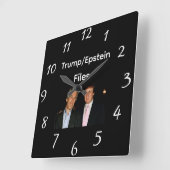Trump/Epstein Files Wall Clock スクエア壁時計 (傾斜)