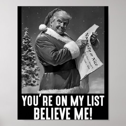 Trump Funny Naughty List Christmas Eve Celebration ポスター (正面)