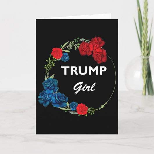 Trump Girl Flower Wreath  カード (正面)