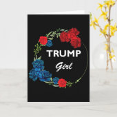 Trump Girl Flower Wreath  カード (黄色い花)