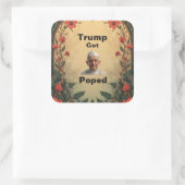 Trump Got Poped On Sticker スクエアシール (バッグ)