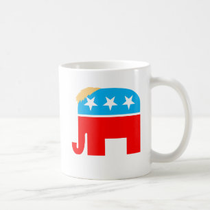 Trump Hair GOP Elephant大統領の記号 コーヒーマグカップ