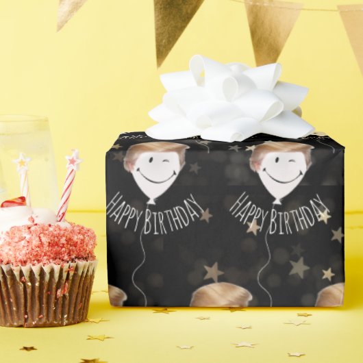 Trump Hair On White Balloons ラッピングペーパー (誕生日パーティー)