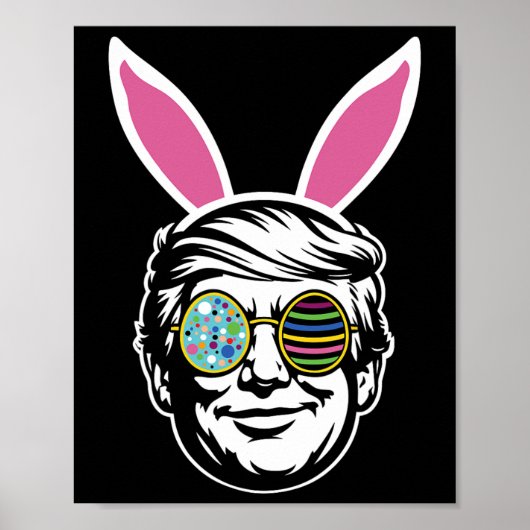 Trump Happy Easter Bunny Egg Hunt Spring Funny Hop ポスター (正面)
