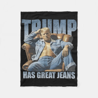 Trump Has Great Jeans Funny Retro  フリースブランケット
