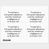Trump has no education Hankamer Artjunkhaus Dunce 長方形シール (シート)