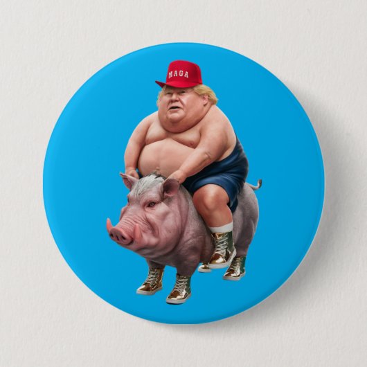 Trump Hog on Hog Button 缶バッジ (正面)