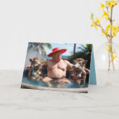 Trump Hot Tub Greeting Card カード (黄色い花)
