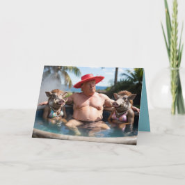 Trump Hot Tub Greeting Card カード