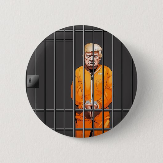 Trump in Jailボタン2 1/4" 缶バッジ (正面)