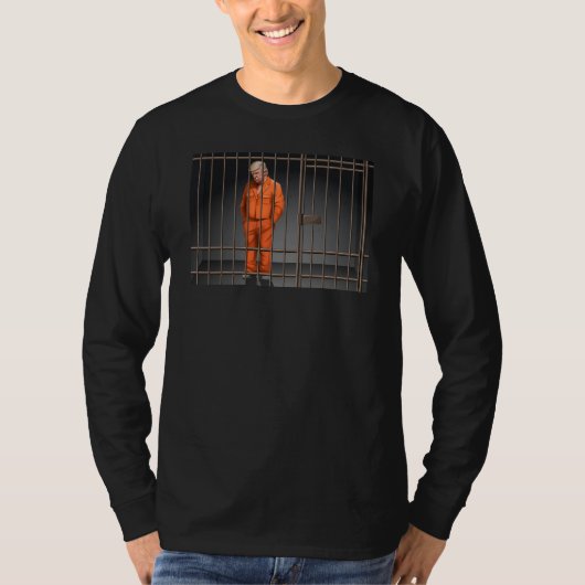 Trump in Jail Men's Basic長袖Tシャツ Tシャツ (正面)
