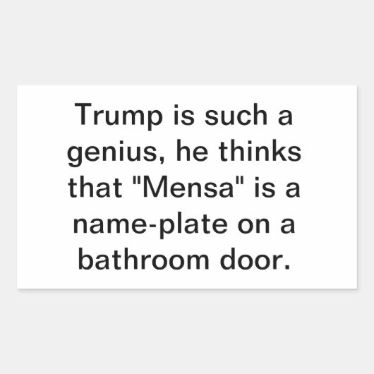 Trump is not a stable genius Hankamer Artjunkhaus 長方形シール (正面)