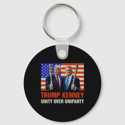 Trump Kennedy Unity Over Uniparty 2025 Funny Elect キーホルダー (正面)