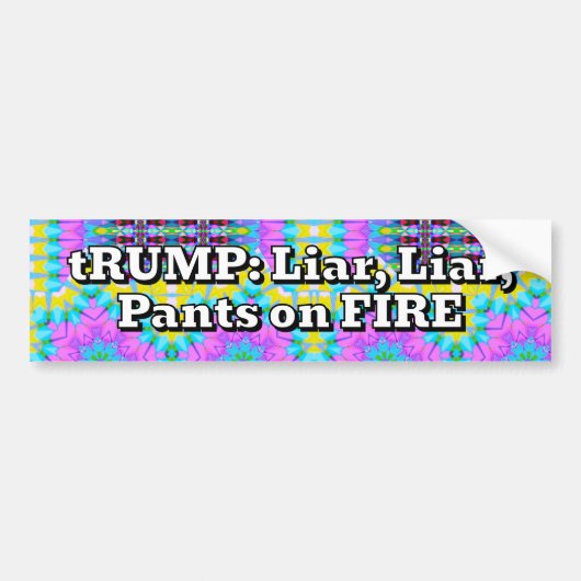tRUMP: Liar, Liar, Pants on FIRE バンパーステッカー (正面)