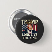 Trump Long Live the King Pro Trump Patriotic  缶バッジ (正面&裏面)