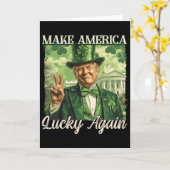 Trump Make America Lucky Again St Patrick's Day Sh カード (黄色い花)