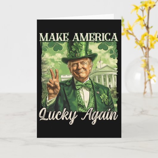 Trump Make America Lucky Again St Patrick's Day Sh カード (黄色い花)