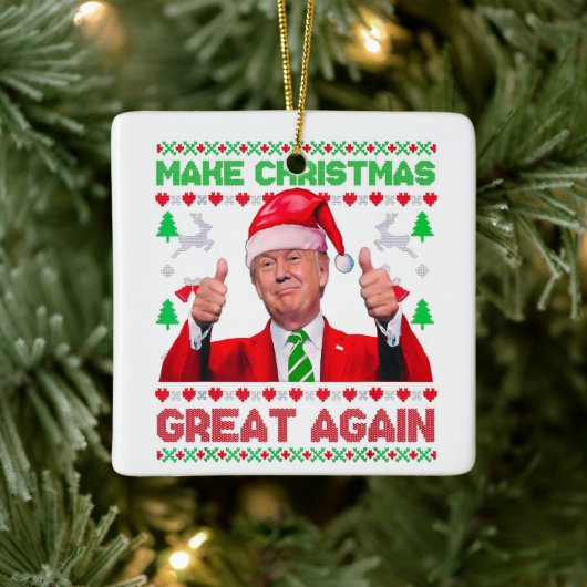 Trump Make Christmas Great Again Christmas  セラミックオーナメント (ツリー)