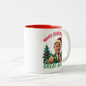 Trump Make Christmas Great Again Christmas ツートーンマグカップ (正面右)