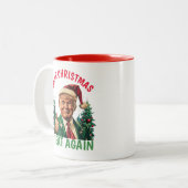 Trump Make Christmas Great Again Christmas ツートーンマグカップ (正面左)