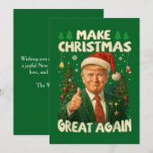 Trump Make Christmas Great Again Green シーズンカード (正面/裏面)