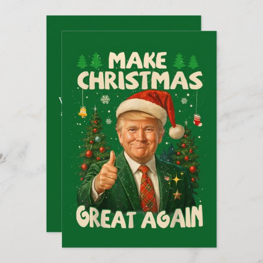 Trump Make Christmas Great Again Green シーズンカード (正面/裏面)