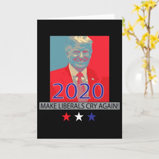 Trump Make Liberals Cry Again Patriotic Gift For W カード (黄色い花)