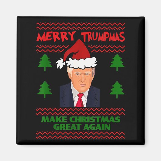 Trump Merry Trumpmas Santa Trump Make Christmas Gr マグネット (正面)