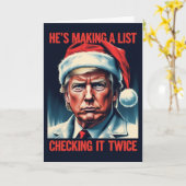 Trump Naughty List Christmas Card | Holiday  カード (黄色い花)