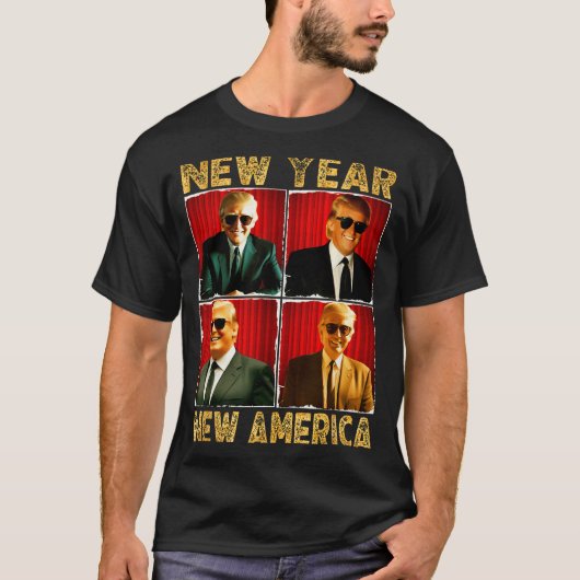 Trump New Year New America Happy Trump Won  Tシャツ (正面)