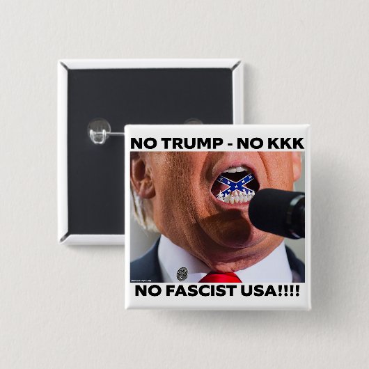 TRUMP "NO FASCIST USA" BUTTON 缶バッジ (正面&裏面)