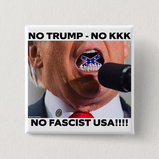 TRUMP "NO FASCIST USA" BUTTON 缶バッジ (正面)
