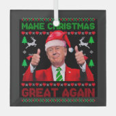 Trump Ornament, Make Christmas Great Again ガラスオーナメント (正面)