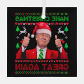 Trump Ornament, Make Christmas Great Again ガラスオーナメント (裏面)