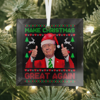 Trump Ornament, Make Christmas Great Again ガラスオーナメント