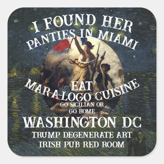 Trump Panties Miami Catholic Church White スクエアシール (正面)