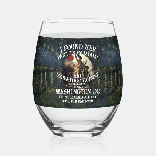 Trump Panties Miami Catholic Church White ステムなしワイングラス (裏面)