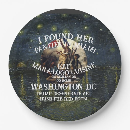 Trump Panties Miami Catholic Church White ペーパープレート (正面)