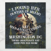 Trump Panties Miami Catholic Church White ワインラベル (シングルラベル)