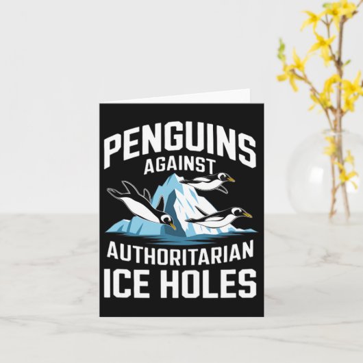 Trump Penguins Against Authoritarian Ice Holes Sta カード (黄色い花)