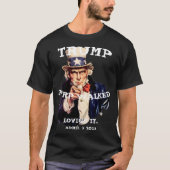 Trump Perp Walked 2023 Tuesday Uncle Sam Tシャツ (正面)
