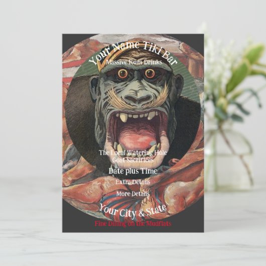 Trump Personalized Name Tiki Bar Your City State 招待状 (スタンド正面)