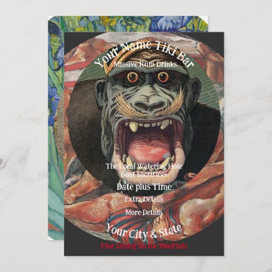 Trump Personalized Name Tiki Bar Your City State 招待状 (正面/裏面)