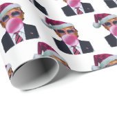 Trump Photo | Trump Blowing Bubble Gum Christmas ラッピングペーパー (ロールコーナー)