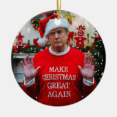 Trump Photo | Trump Make Christmas Great Again  セラミックオーナメント (正面)