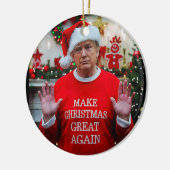 Trump Photo | Trump Make Christmas Great Again  セラミックオーナメント (左)