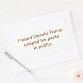 Trump Pooped His Pants Public Hankamer Artjunkhaus 長方形シール (封筒)