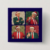 Trump Pop Art Christmas Button MAGA Holiday Pin 缶バッジ (正面)