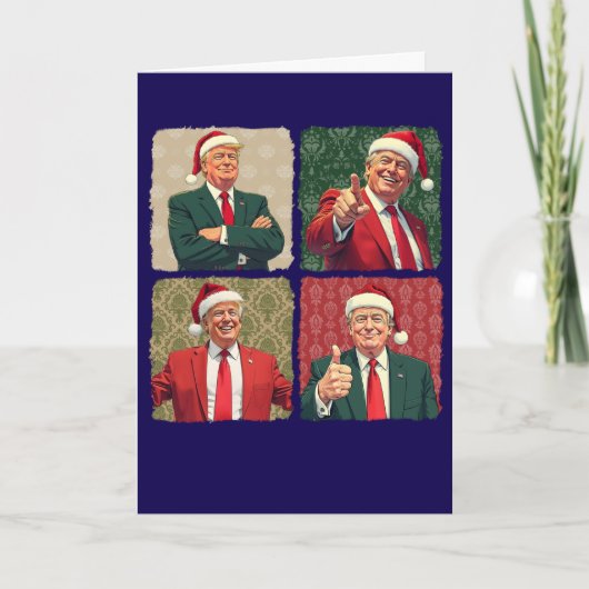 Trump Pop Art Christmas Card Custom Message MAGA カード (正面)