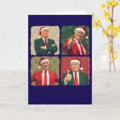Trump Pop Art Christmas Card Custom Message MAGA カード (黄色い花)